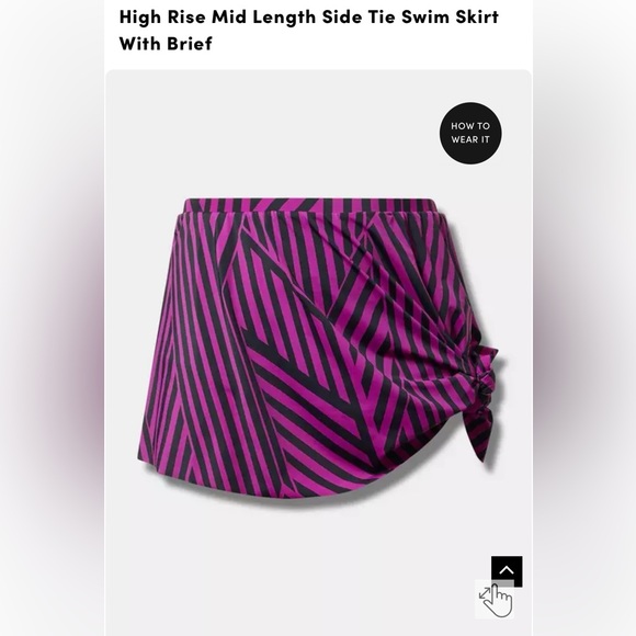 Torrid Other - Torrid High Rise Mid Length Side Tie Striped Swim Skirt/Brief NWOT SIZE 1. 14/16